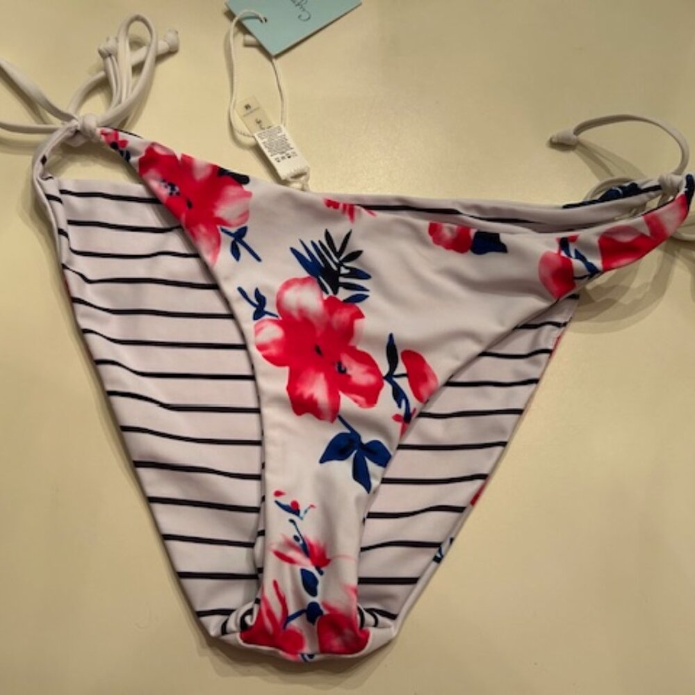 NEW Size medium white floral  swim wear suit bottom womens swimming
